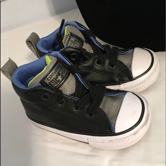 black leather converse junior size 5